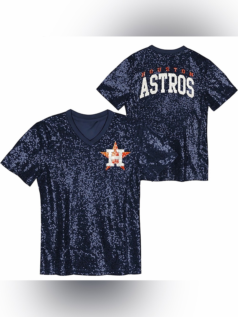 Genuine Merchendise Houston Astros Sequined Tee - S (7-8)